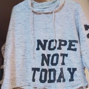 White hoodie Semi crop top